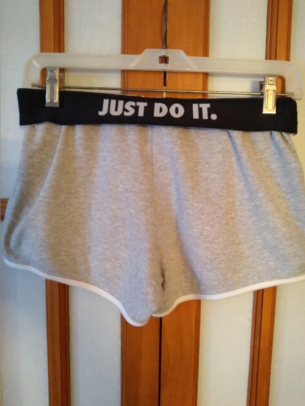 Women's Vintage Y2K Grey Foldover Waist Just Do It Shorts By Nike Sz M